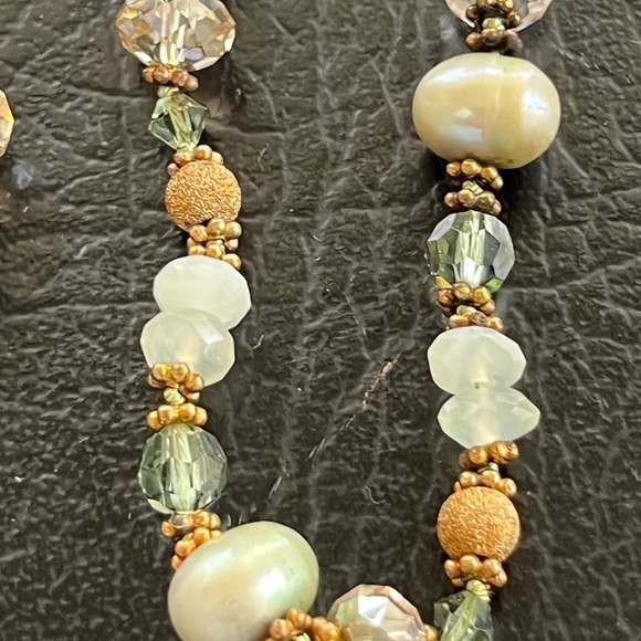 Sterling Silver glass beaded necklace set - Picture 5 of 8